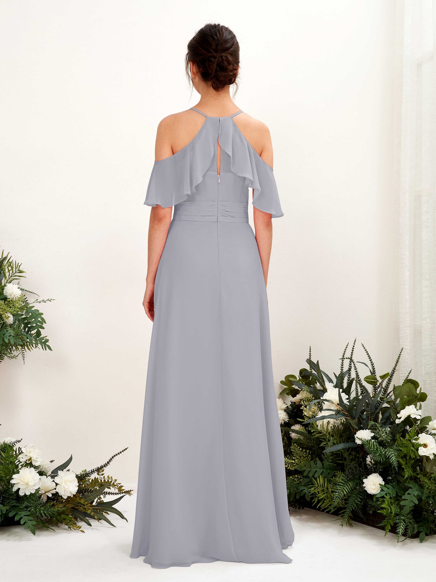 Ball Gown Off Shoulder Spaghetti-straps Chiffon Bridesmaid Dress - Dusty Lavender (81221703)#color_dusty-lavender