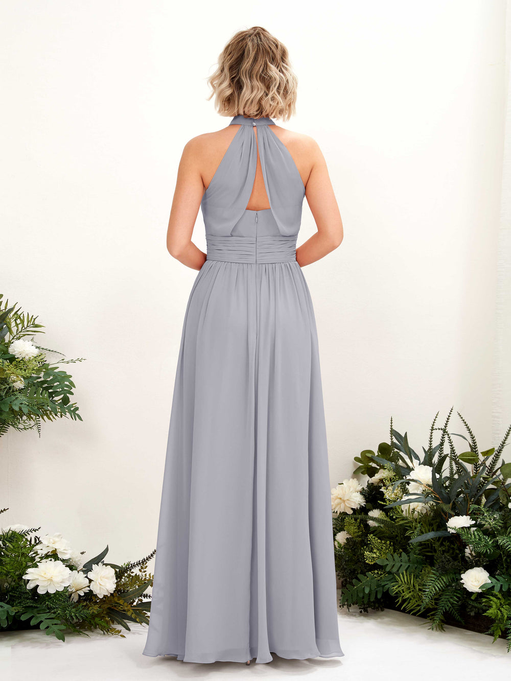 long charcoal grey bridesmaid dresses Lozza Halter Neck Maxi Dress – Retrofete main image 1