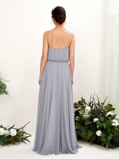 Carlyna Alva A-Line Dusty Lavender Bridesmaid Dress Maxi Sleeveless Halter Dress Back View #color_dusty-lavender