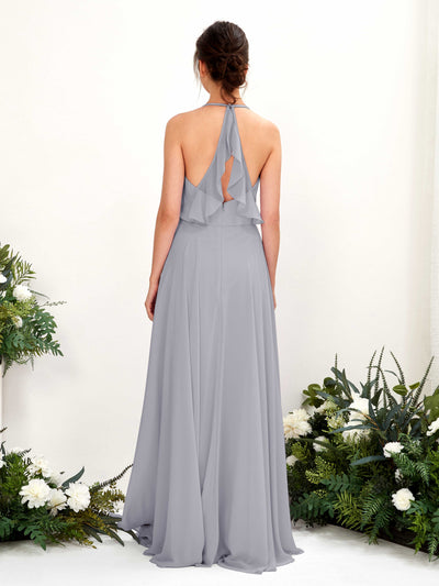Carlyna Launo A-Line Dusty Lavender Bridesmaid Dress Maxi Sleeveless V-Neck Dress Back View #color_dusty-lavender