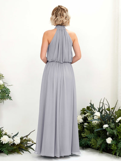 Carlyna Bess A-Line Dusty Lavender Bridesmaid Dress Maxi Sleeveless Halter Dress Back View #color_dusty-lavender