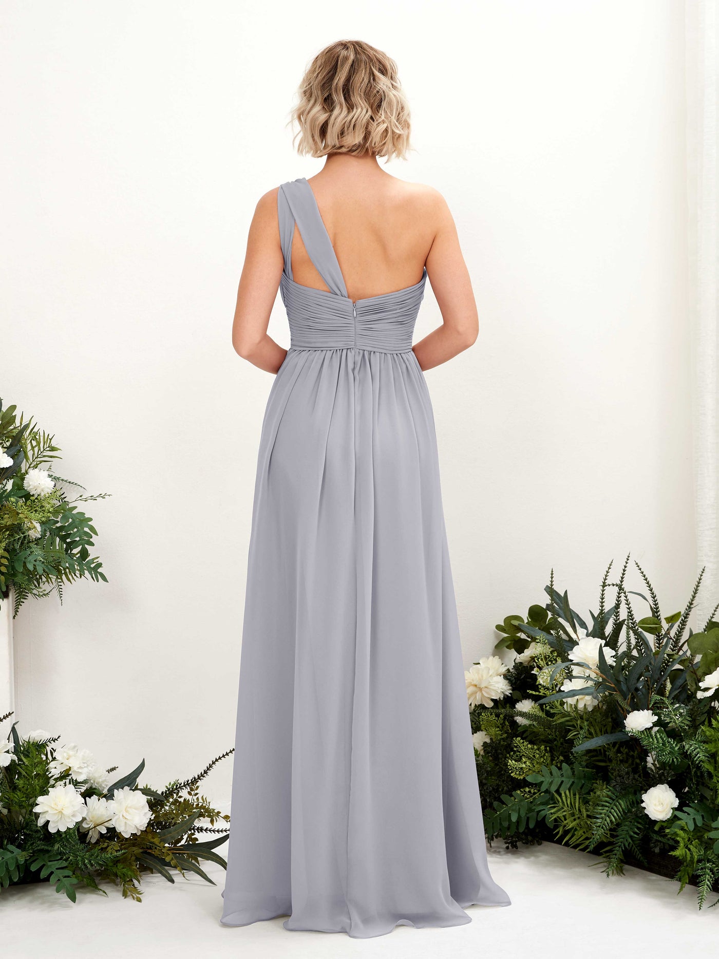 Dusty Lavender Bridesmaid Dresses Bridesmaid Dress Ball Gown Chiffon One Shoulder Full Length Sleeveless Wedding Party Dress (81225003)#color_dusty-lavender