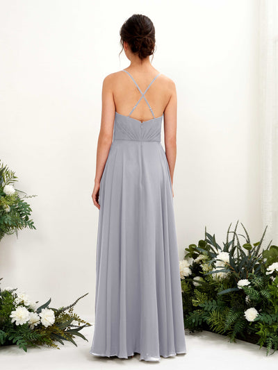 Carlyna Naura A-Line Dusty Lavender Bridesmaid Dress Maxi Sleeveless V-Neck Dress Back View #color_dusty-lavender