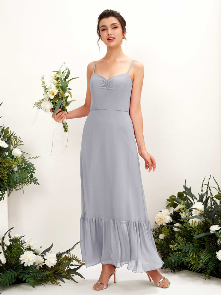 Dusty Lavender Bridesmaid Dresses Bridesmaid Dress Chiffon Spaghetti-straps Full Length Sleeveless Wedding Party Dress (81223003)