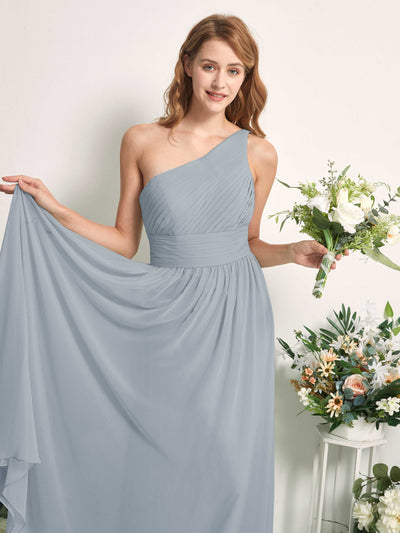 Carlyna Pandora A-Line Dusty Blue-Upgrade Bridesmaid Dress Maxi Sleeveless One Shoulder Dress Side View 2 #color_dusty-blue-upgrade