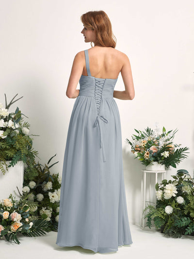 Carlyna Pandora A-Line Dusty Blue-Upgrade Bridesmaid Dress Maxi Sleeveless One Shoulder Dress Back View #color_dusty-blue-upgrade