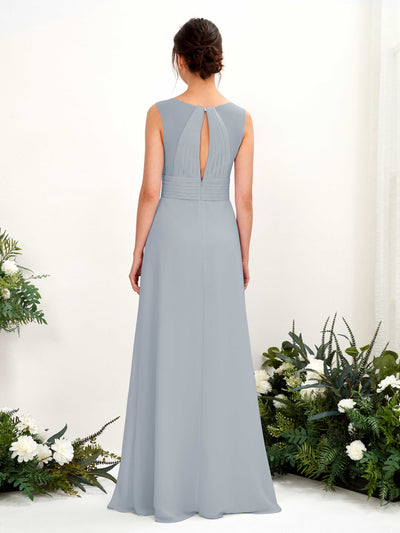 Carlyna Karen A-Line Dusty Blue-Upgrade Bridesmaid Dress Maxi Sleeveless V-Neck Dress Back View #color_dusty-blue-upgrade