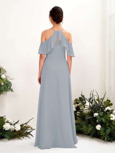 Carlyna Orlane A-Line Dusty Blue-Upgrade Bridesmaid Dress Maxi Sleeveless V-Neck Dress Back View #color_dusty-blue-upgrade