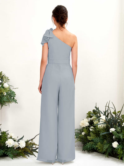 Carlyna Jasmine Jumpsuit Dusty Blue-Upgrade Bridesmaid Dress Maxi Sleeveless One Shoulder Dress Back View #color_dusty-blue-upgrade