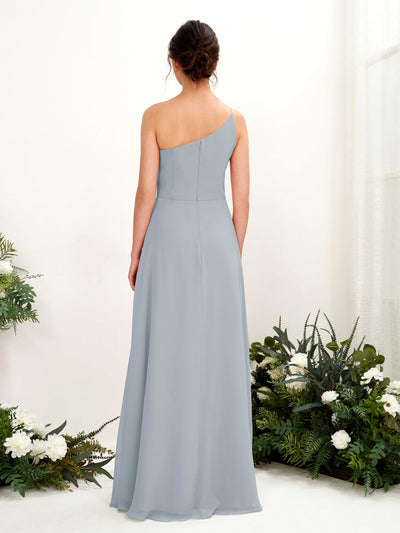 Carlyna Crystal A-Line Dusty Blue-Upgrade Bridesmaid Dress Maxi Sleeveless One Shoulder Dress Back View #color_dusty-blue-upgrade