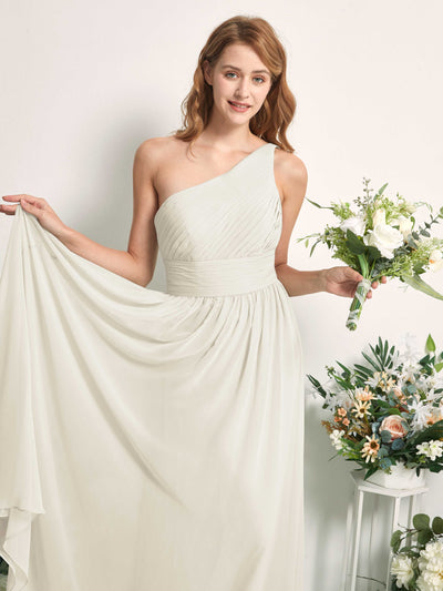 Carlyna Pandora A-Line Ivory Bridesmaid Dress Maxi Sleeveless One Shoulder Dress Side View 2 #color_ivory