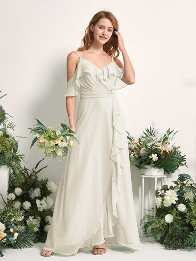 Carlyna Yvette A-Line Ivory Bridesmaid Dress Maxi Sleeveless V-Neck Dress Side View 2 #color_ivory
