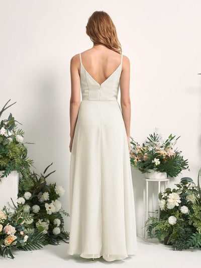 Carlyna Hannah A-Line Ivory Bridesmaid Dress Maxi Sleeveless Sweetheart Dress Back View #color_ivory