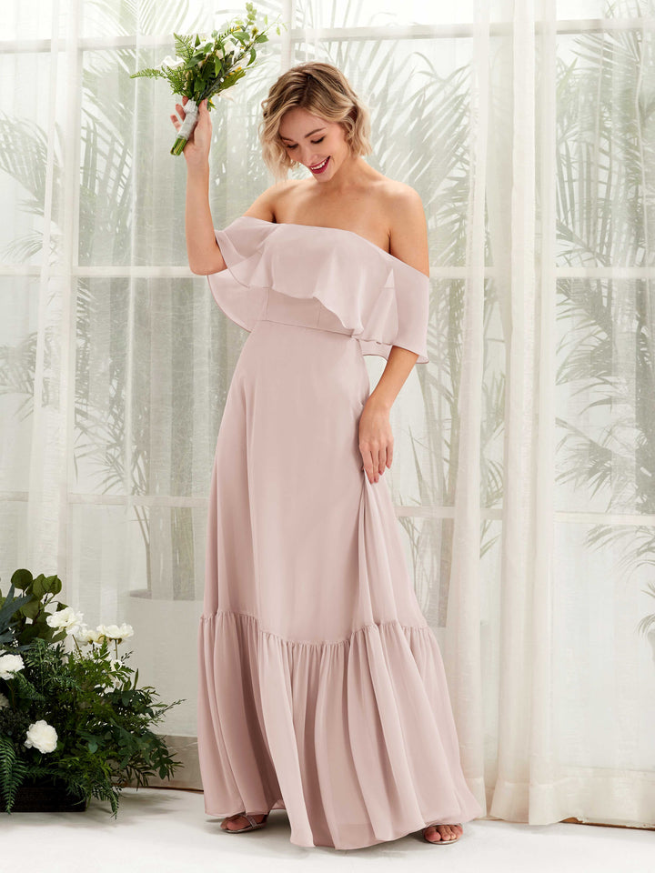 Biscotti Bridesmaid Dresses Bridesmaid Dress A-line Chiffon Off Shoulder Full Length Sleeveless Wedding Party Dress (81224535)
