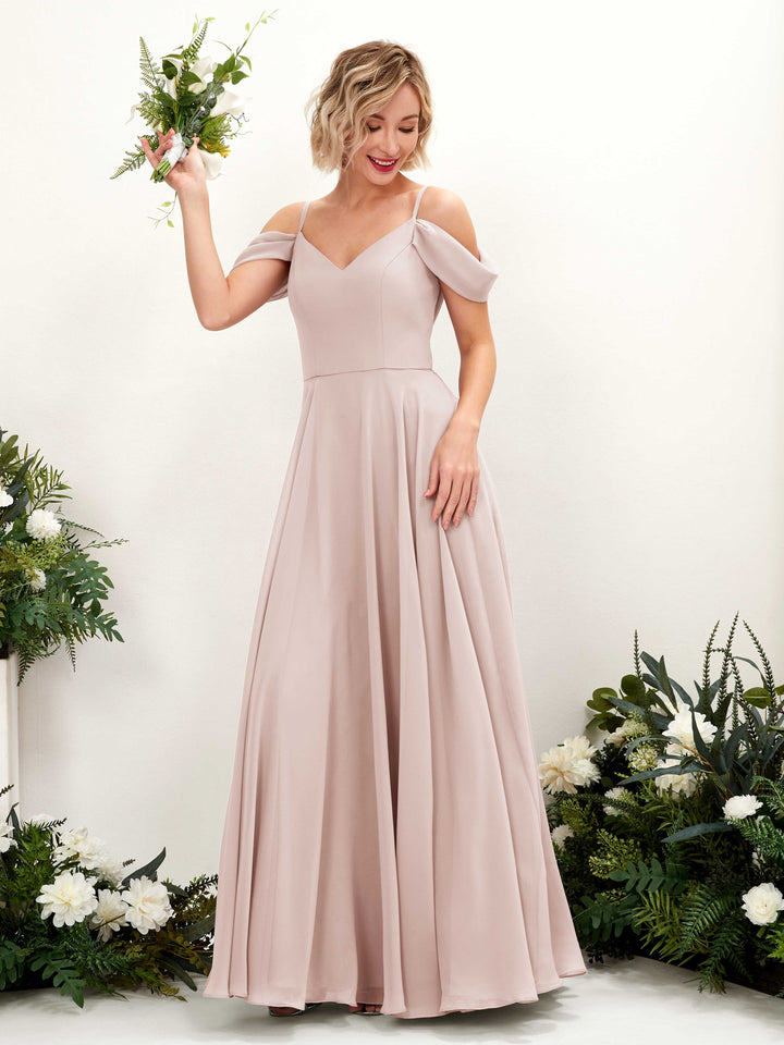 Biscotti Bridesmaid Dresses Bridesmaid Dress A-line Chiffon Off Shoulder Full Length Sleeveless Wedding Party Dress (81224935)