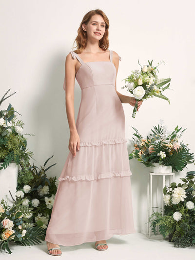 Carlyna Kaiya A-Line Biscotti Bridesmaid Dress Maxi Sleeveless Straight Dress Front View #color_biscotti