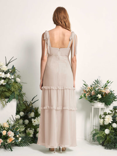 Carlyna Kaiya A-Line Champagne Bridesmaid Dress Maxi Sleeveless Straight Dress Back View #color_champagne