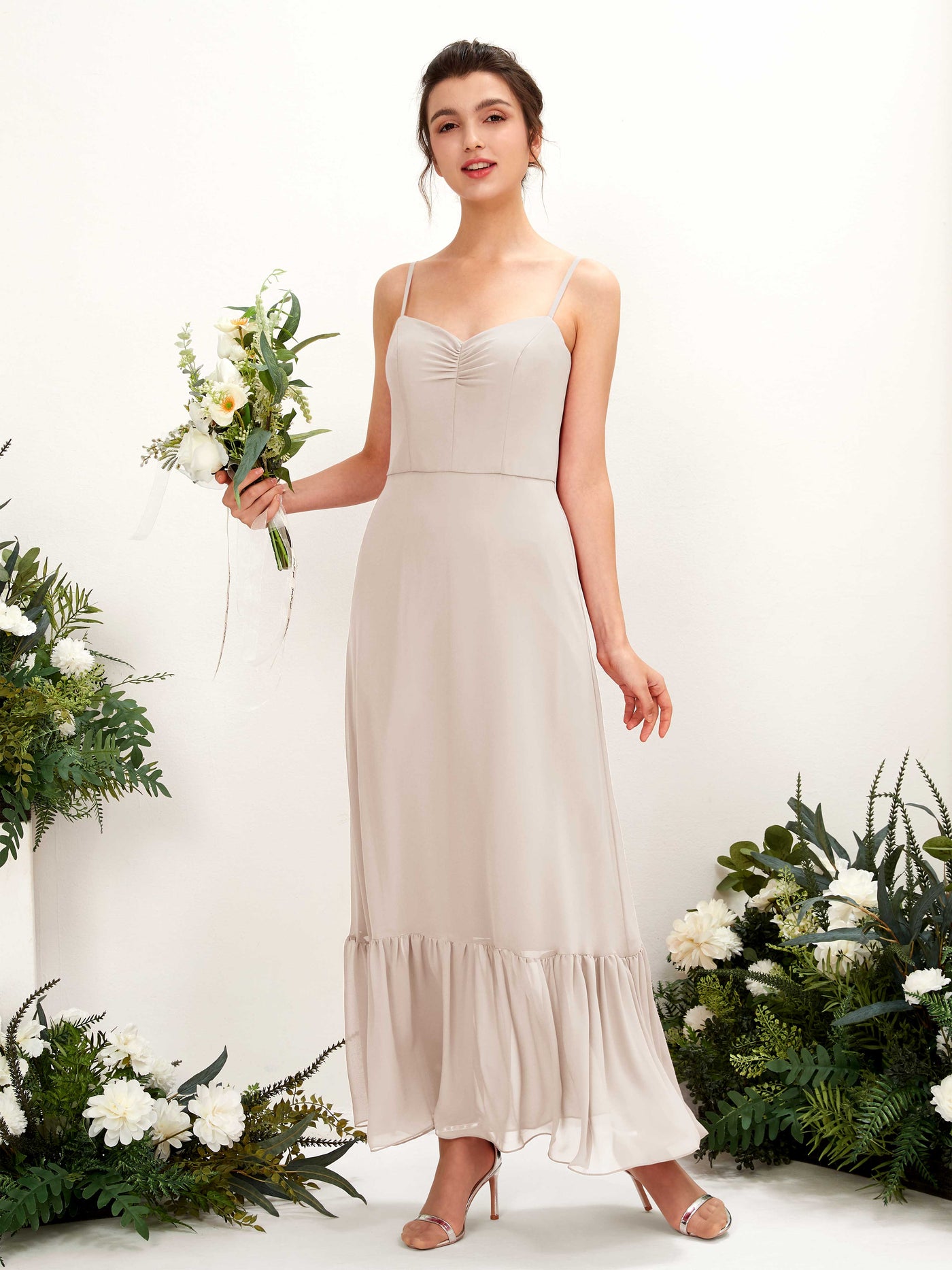 Champagne Bridesmaid Dresses Bridesmaid Dress Chiffon Spaghetti-straps Full Length Sleeveless Wedding Party Dress (81223016)#color_champagne