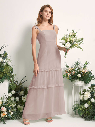 Carlyna Kaiya A-Line Taupe Bridesmaid Dress Maxi Sleeveless Straight Dress Front View #color_taupe