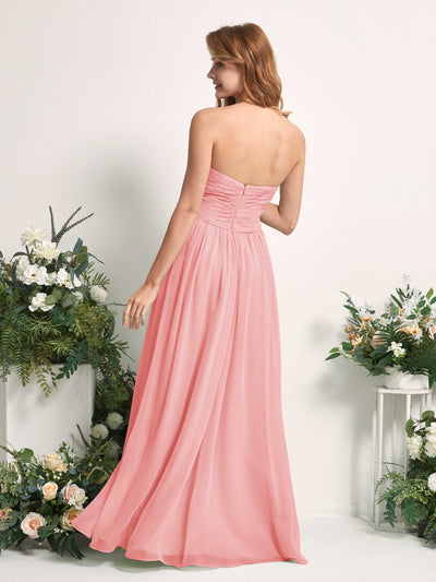 Carlyna Elma A-Line Ballet Pink Bridesmaid Dress Maxi Sleeveless Sweetheart Dress Back View #color_ballet-pink