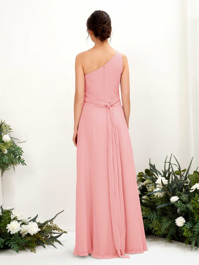 Carlyna Trita Sheath Ballet Pink Bridesmaid Dress Maxi Sleeveless One Shoulder Dress Back View #color_ballet-pink