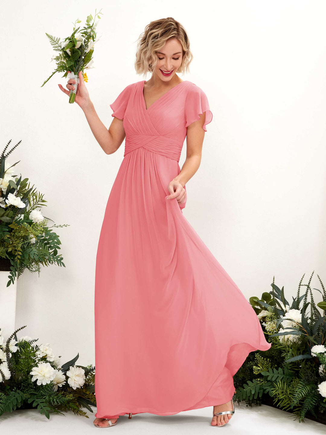Coral Pink Bridesmaid Dresses | Carlyna Coral Pink Bridesmaid Dresses | Carlyna