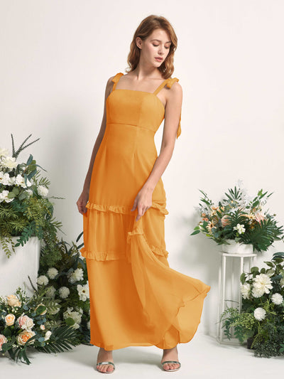 Carlyna Kaiya A-Line Mango Bridesmaid Dress Maxi Sleeveless Straight Dress Side View 2 #color_mango