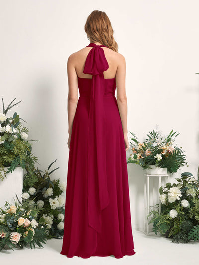 Carlyna Carolyn Convertible Jester Red Bridesmaid Dress Maxi Sleeveless Sweetheart Dress Side View 2 #color_jester-red