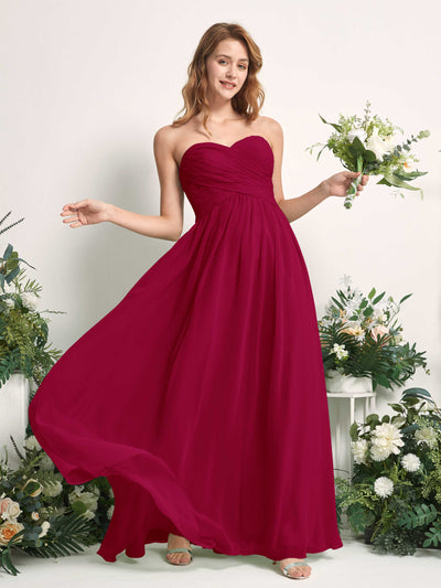 Carlyna Elma A-Line Jester Red Bridesmaid Dress Maxi Sleeveless Sweetheart Dress Side View 2 #color_jester-red