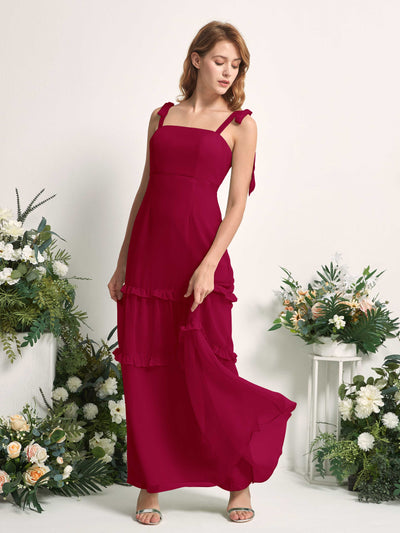 Carlyna Kaiya A-Line Jester Red Bridesmaid Dress Maxi Sleeveless Straight Dress Side View 2 #color_jester-red