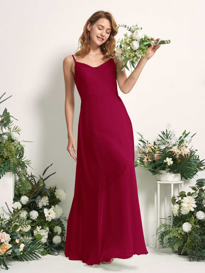 Carlyna Hannah A-Line Jester Red Bridesmaid Dress Maxi Sleeveless Sweetheart Dress Side View 2 #color_jester-red