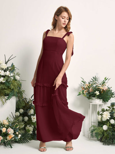 Carlyna Kaiya A-Line Burgundy Bridesmaid Dress Maxi Sleeveless Straight Dress Side View 2 #color_burgundy
