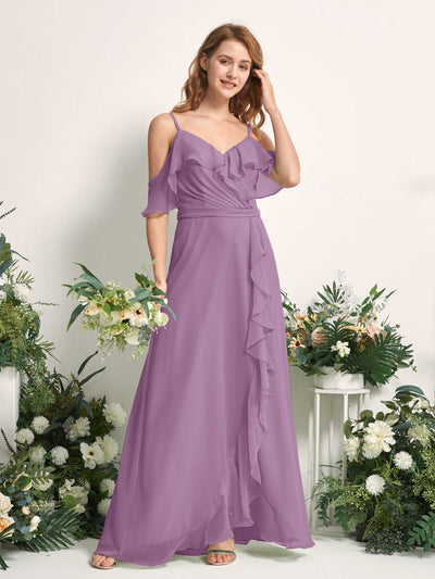 Carlyna Yvette A-Line Orchid Mist Bridesmaid Dress Maxi Sleeveless V-Neck Dress Side View 2 #color_orchid-mist