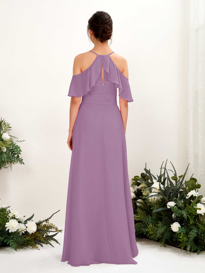 Carlyna Orlane A-Line Orchid Mist Bridesmaid Dress Maxi Sleeveless V-Neck Dress Back View #color_orchid-mist