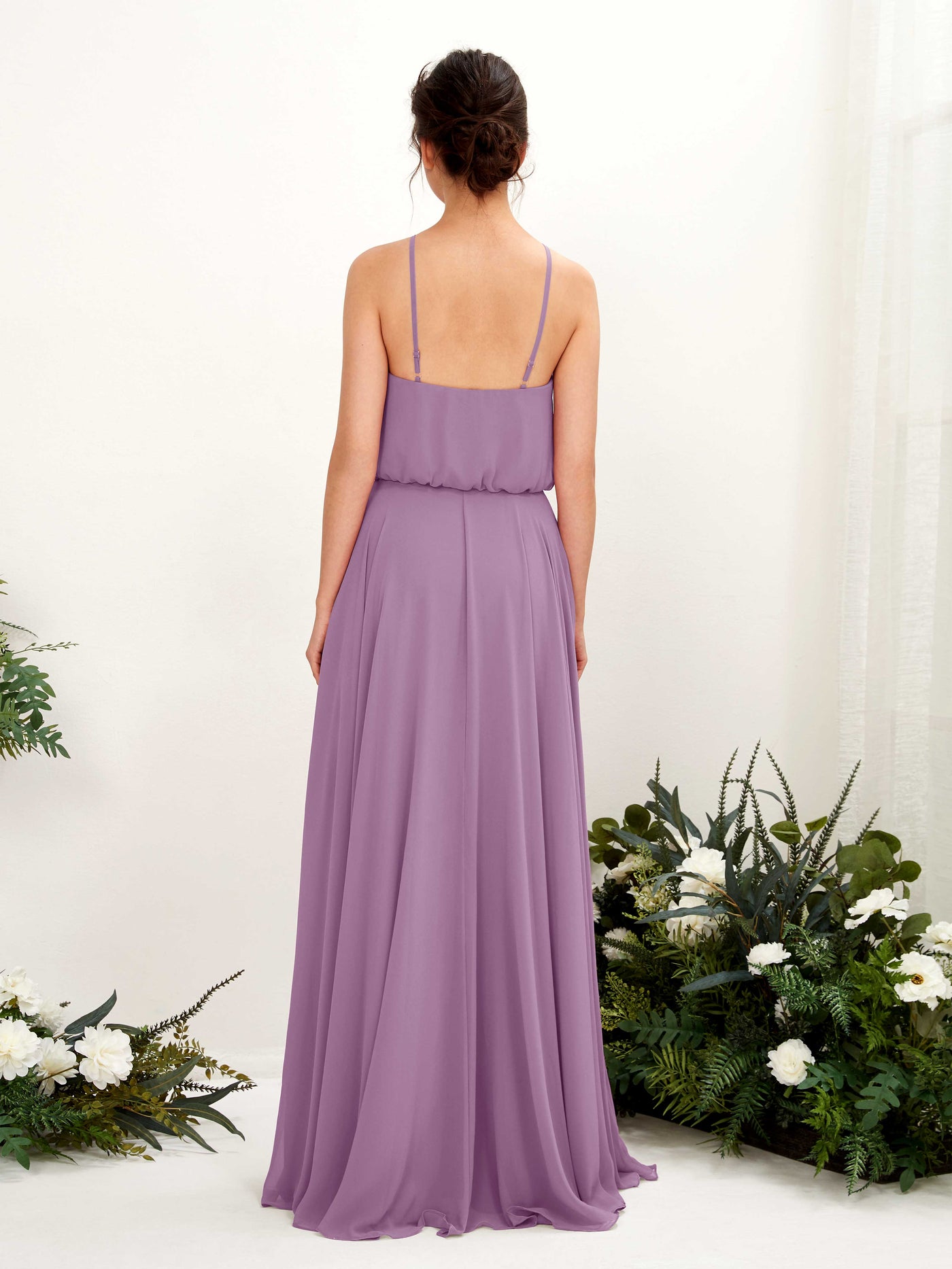 Orchid Mist Bridesmaid Dresses Bridesmaid Dress Ball Gown Chiffon Halter Full Length Sleeveless Wedding Party Dress (81223421)#color_orchid-mist
