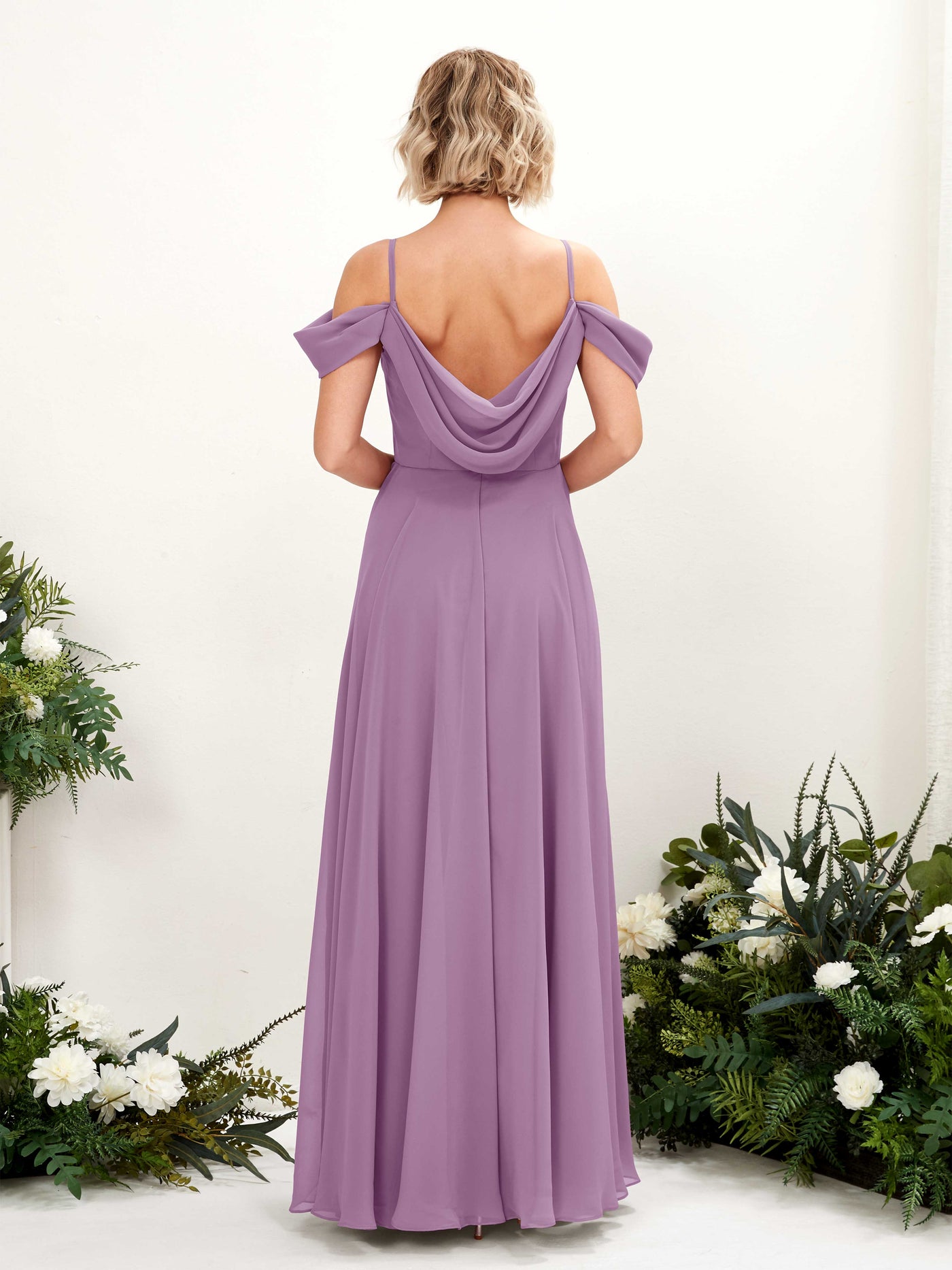 Orchid Mist Bridesmaid Dresses Bridesmaid Dress A-line Chiffon Off Shoulder Full Length Sleeveless Wedding Party Dress (81224921)#color_orchid-mist