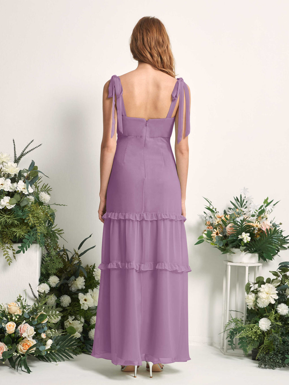 radiant orchid bridesmaid dresses Sadie Spaghetti Strap Fitted Bridesmaid Dress