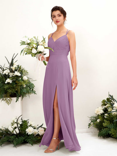 Carlyna Joa A-Line Orchid Mist Bridesmaid Dress Maxi Sleeveless V-Neck Dress Front View #color_orchid-mist