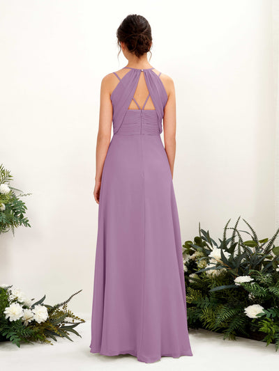 Carlyna Joa A-Line Orchid Mist Bridesmaid Dress Maxi Sleeveless V-Neck Dress Back View #color_orchid-mist