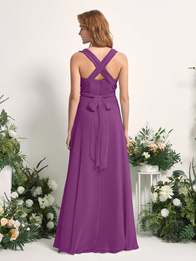 Carlyna Carolyn Convertible Purple Bridesmaid Dress Maxi Sleeveless Sweetheart Dress Side View 4 #color_purple