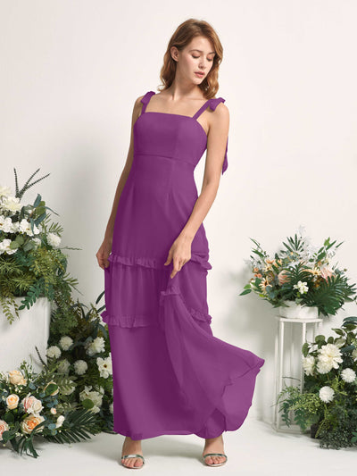 Carlyna Kaiya A-Line Purple Bridesmaid Dress Maxi Sleeveless Straight Dress Side View 2 #color_purple