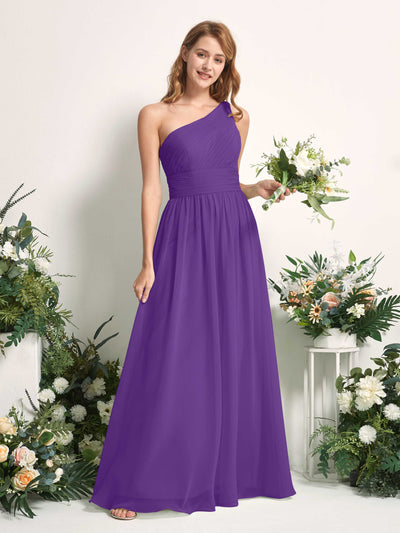 Carlyna Pandora A-Line Regency Bridesmaid Dress Maxi Sleeveless One Shoulder Dress Front View #color_regency