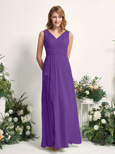 Carlyna Mollie A-Line Regency Bridesmaid Dress Maxi Sleeveless V-Neck Dress Side View 2 #color_regency