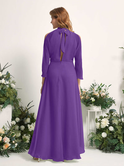 Carlyna Maxine A-Line Regency Bridesmaid Dress Maxi Sleeveless Round Neck Dress Back View #color_regency