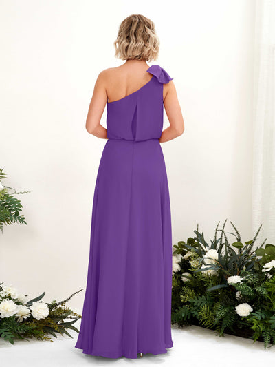 Carlyna Laurel A-Line Regency Bridesmaid Dress Maxi Sleeveless One Shoulder Dress Back View #color_regency