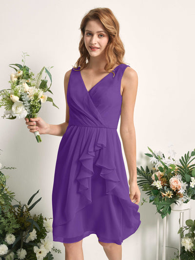 Carlyna Alisha A-Line Regency Bridesmaid Dress Knee-Length Sleeveless V-Neck Dress Side View 2 #color_regency