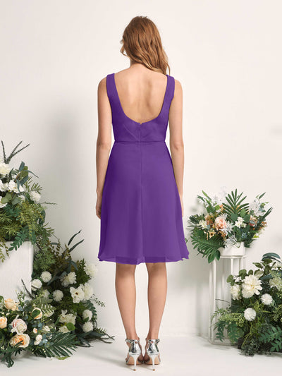 Carlyna Alisha A-Line Regency Bridesmaid Dress Knee-Length Sleeveless V-Neck Dress Back View #color_regency