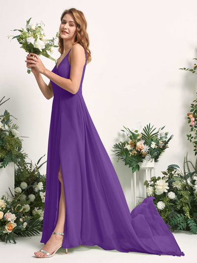 Carlyna Marcia A-Line Regency Bridesmaid Dress Maxi Sleeveless V-Neck Dress Side View 2 #color_regency