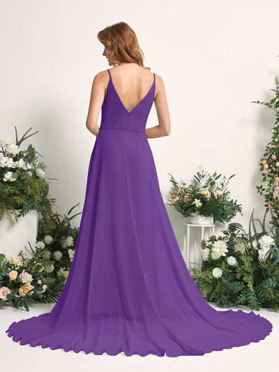 Carlyna Marcia A-Line Regency Bridesmaid Dress Maxi Sleeveless V-Neck Dress Back View #color_regency