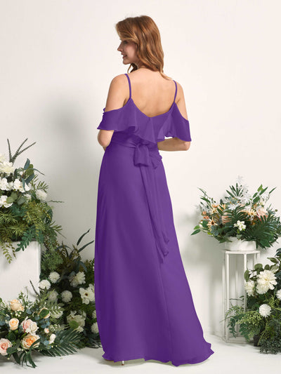 Carlyna Yvette A-Line Regency Bridesmaid Dress Maxi Sleeveless V-Neck Dress Back View #color_regency